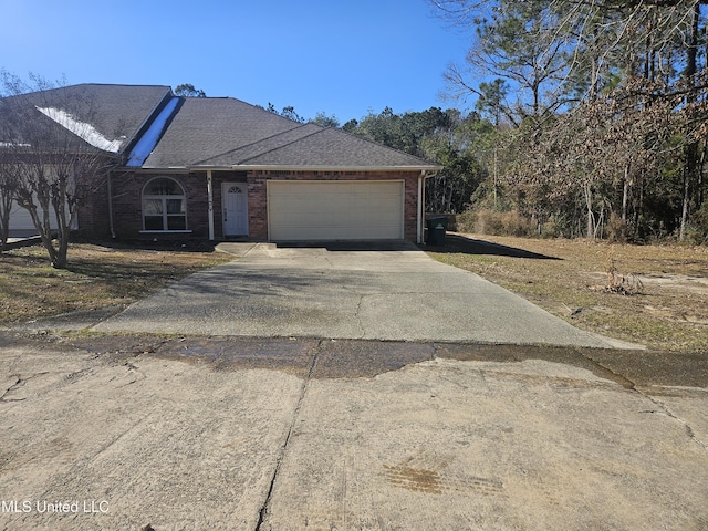 view of front of house with a garage