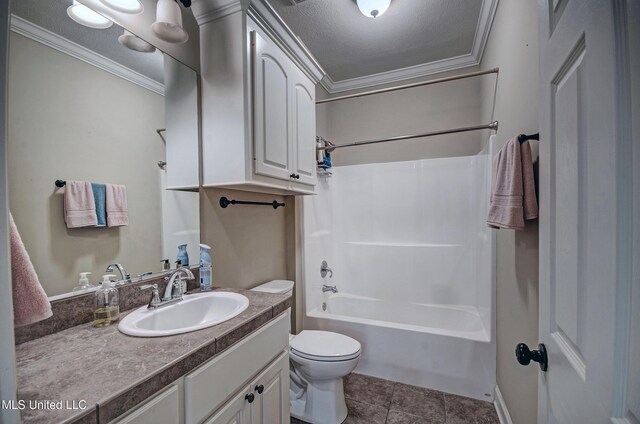 135 Mason Way, Madison, MS 39110 - bathroom featuring ornamental molding, toilet, vanity,  shower combination, and tile patterned floors