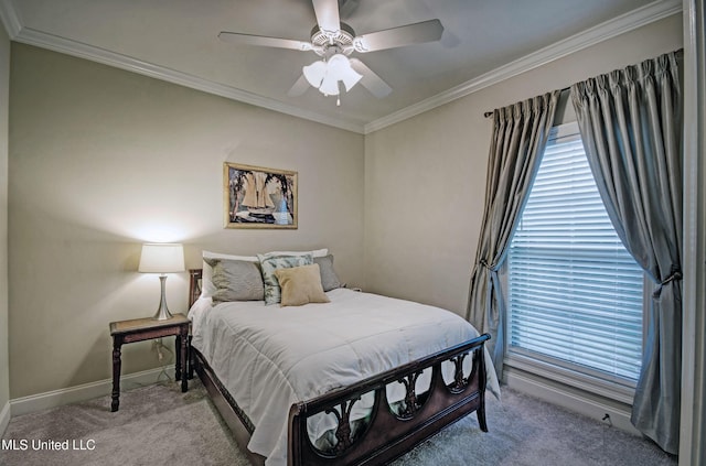 135 Mason Way, Madison, MS 39110 - carpeted bedroom with baseboards, crown molding, multiple windows, and ceiling fan