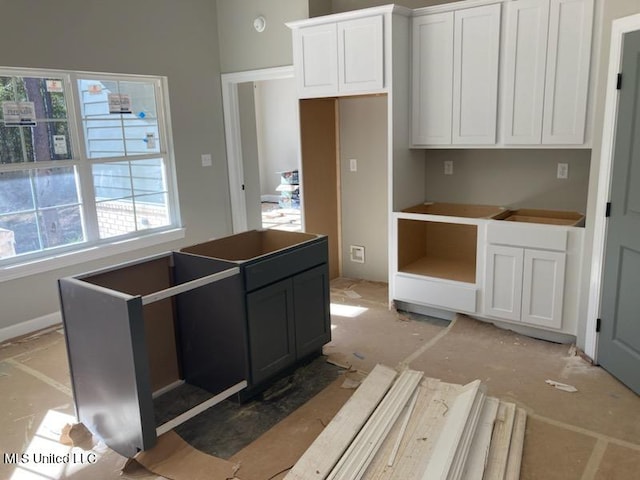 kitchen with white cabinetry