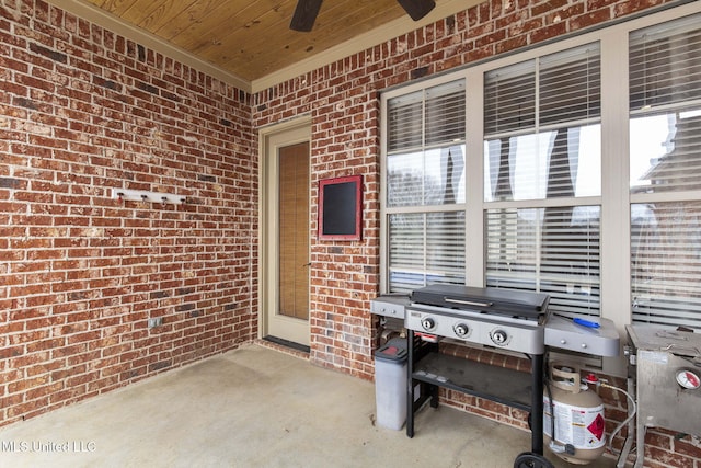 view of patio with ceiling fan