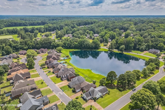 3831 Lake Village Cv, Olive Branch, MS 38654 - aerial perspective of suburban area with a nearby body of water