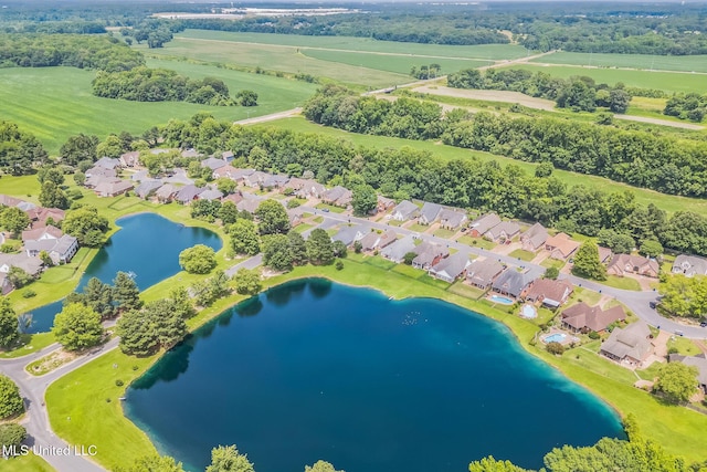 3831 Lake Village Cv, Olive Branch, MS 38654 - aerial perspective of suburban area featuring a nearby body of water