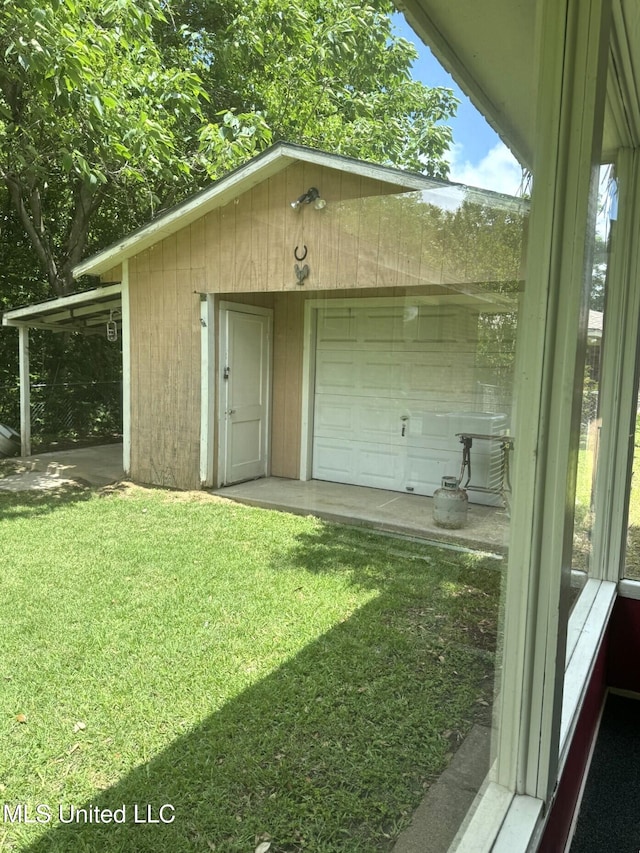 view of garage