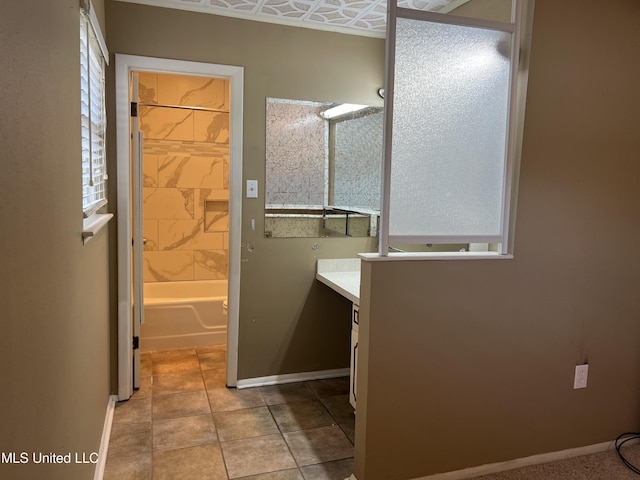2 Concord Pl, Gulfport, MS 39507 - bathroom with vanity, bathing tub / shower combination, and tile patterned floors