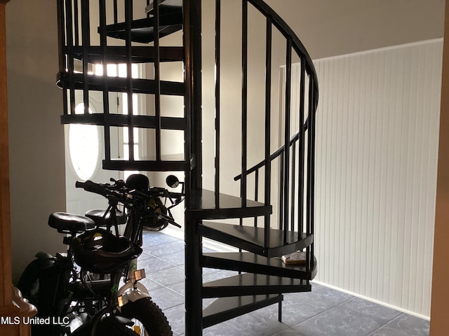 8102 Fairway Villa Dr, Gautier, MS 39553 - stairway with tile patterned floors