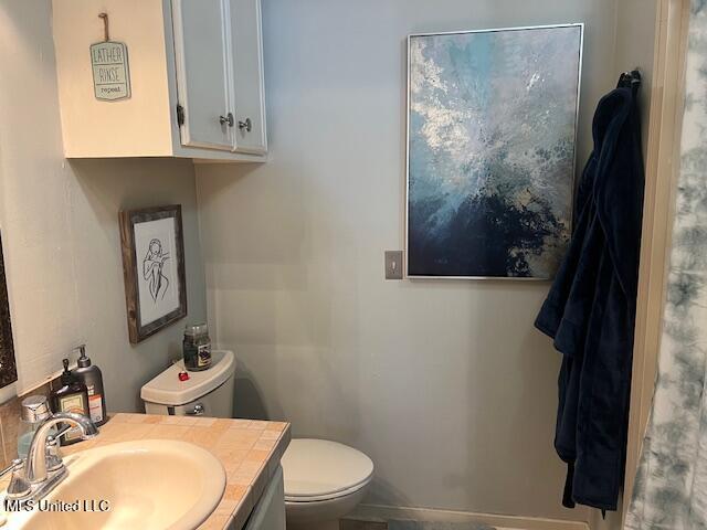 bathroom with vanity and toilet