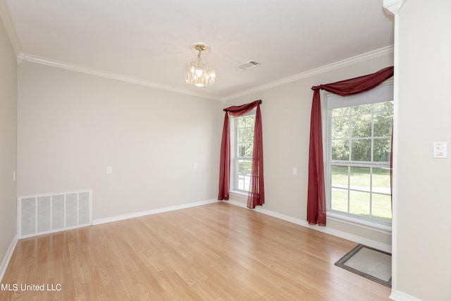 empty room featuring light wood-type flooring and a wealth of natural light