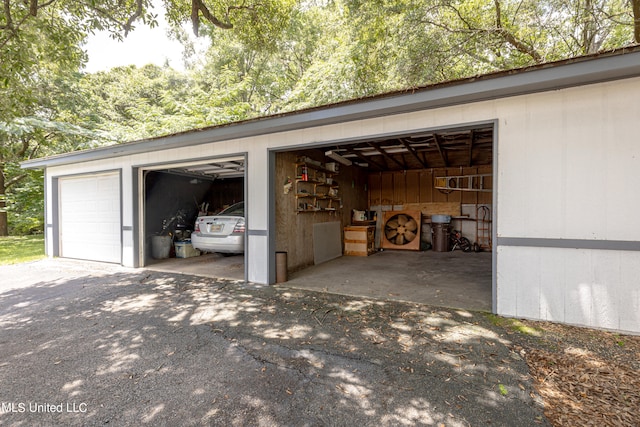 view of garage