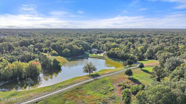 607 Tiffintown Rd, Vicksburg, MS 39183 - bird's eye view featuring a forest view and a water view