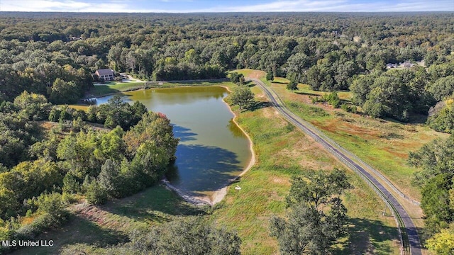 607 Tiffintown Rd, Vicksburg, MS 39183 - bird's eye view featuring a forest view and a water view