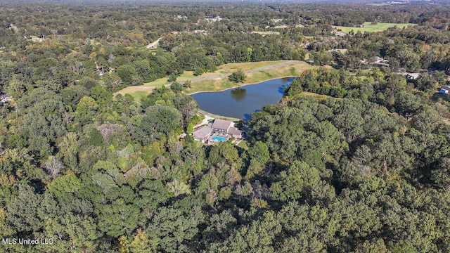 607 Tiffintown Rd, Vicksburg, MS 39183 - aerial view with a wooded view and a water view