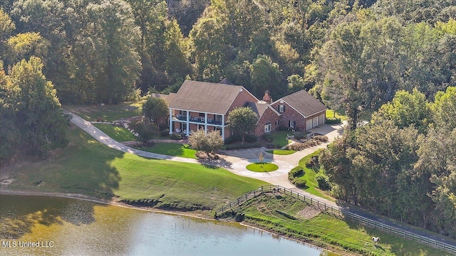 607 Tiffintown Rd, Vicksburg, MS 39183 - birds eye view of property featuring a view of trees and a water view