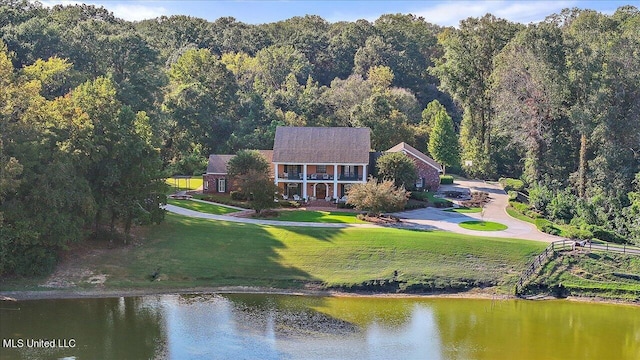 607 Tiffintown Rd, Vicksburg, MS 39183 - aerial view with a forest view and a water view