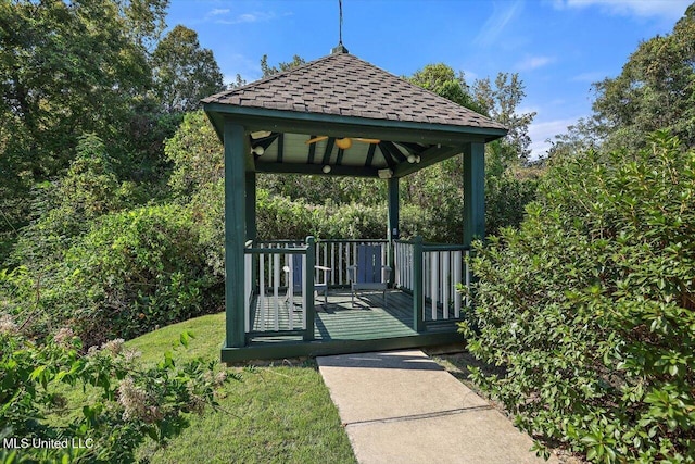 607 Tiffintown Rd, Vicksburg, MS 39183 - exterior space with a gazebo and a wooden deck