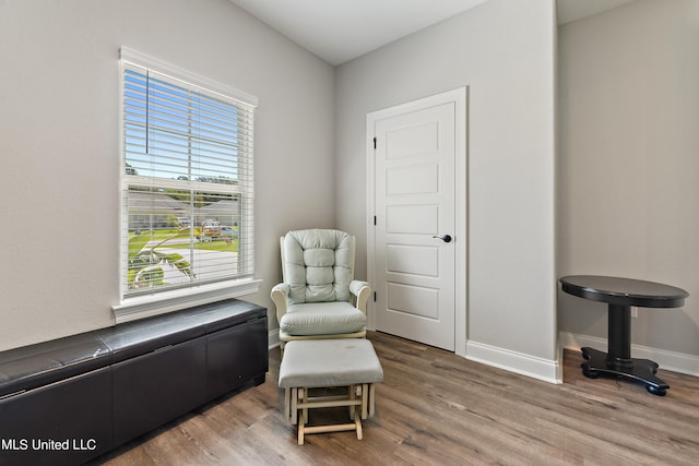 sitting room featuring hardwood / wood-style flooring