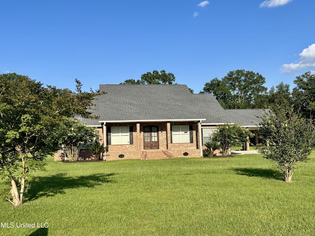 8 Jennie Ln, Picayune, MS 39466 - craftsman house with brick siding, a front lawn, roof with shingles, and a porch