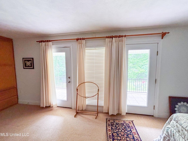 8855 Pine Springs Rd, Meridian, MS 39305 - doorway to outside featuring carpet flooring and baseboards