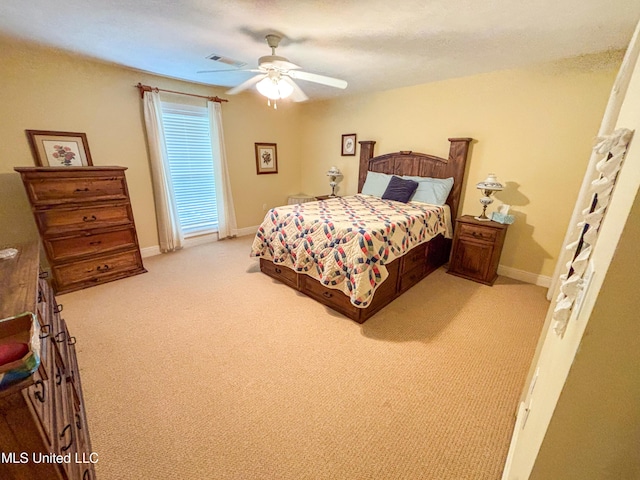 8855 Pine Springs Rd, Meridian, MS 39305 - bedroom featuring carpet floors, a ceiling fan, and baseboards