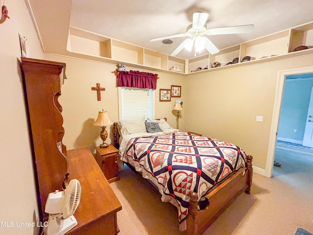 8855 Pine Springs Rd, Meridian, MS 39305 - bedroom featuring light carpet and ceiling fan