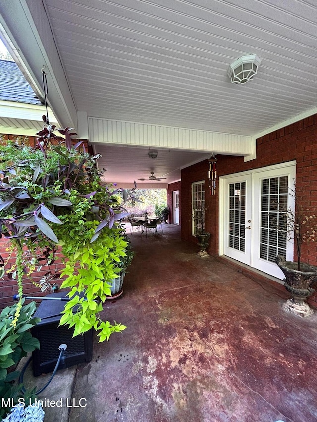 6520 Pleasant Grove Rd, Carthage, MS 39051 - view of patio with french doors