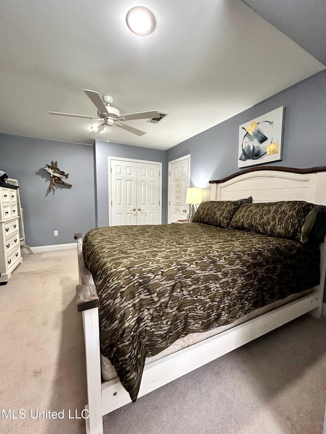 6520 Pleasant Grove Rd, Carthage, MS 39051 - carpeted bedroom featuring baseboards and ceiling fan
