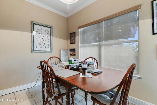 2325 Rue Beaux Chenes, Ocean Springs, MS 39564 - dining room with ornamental molding, tile patterned flooring, baseboards, and an office area