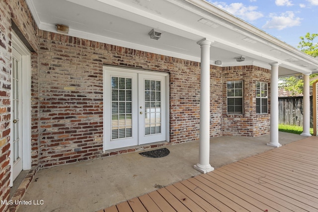 706 Danforth Dr, Madison, MS 39110 - wooden deck featuring french doors and a patio
