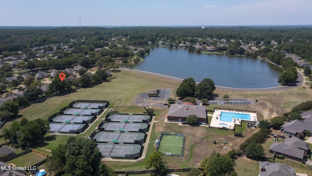 706 Danforth Dr, Madison, MS 39110 - aerial view of property's location featuring a nearby body of water, a pool, and a forest