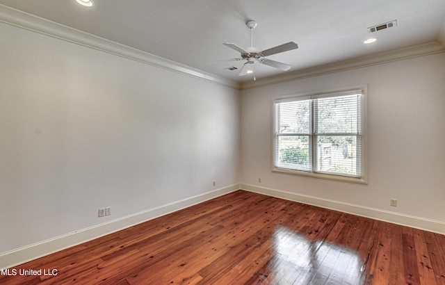 2024 E Northside Dr, Jackson, MS 39211 - unfurnished room featuring baseboards, a ceiling fan, visible vents, and crown molding
