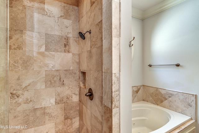 2024 E Northside Dr, Jackson, MS 39211 - full bathroom featuring a garden tub and tiled shower