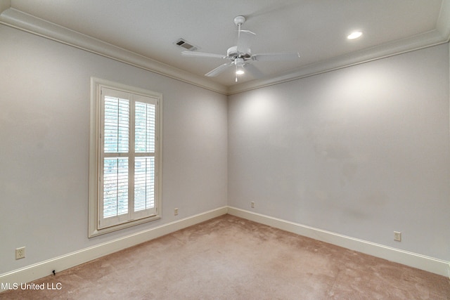 2024 E Northside Dr, Jackson, MS 39211 - spare room with visible vents, a ceiling fan, baseboards, and light carpet