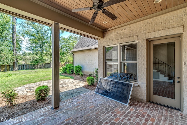 2024 E Northside Dr, Jackson, MS 39211 - view of patio featuring ceiling fan and fence