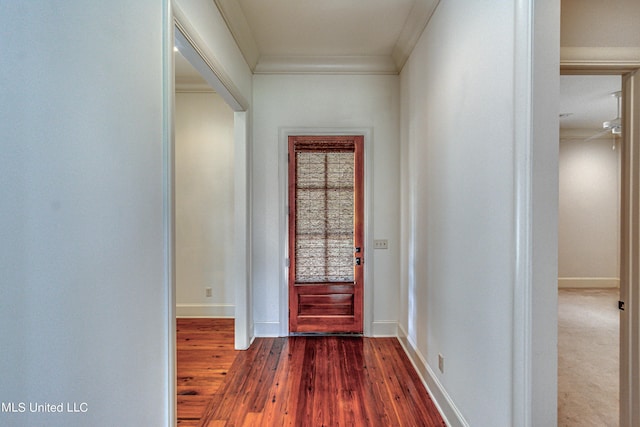 2024 E Northside Dr, Jackson, MS 39211 - entrance foyer featuring baseboards, crown molding, and dark wood-type flooring