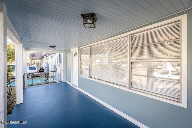 view of unfurnished sunroom