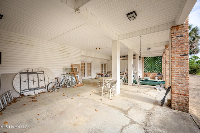 view of patio / terrace featuring french doors
