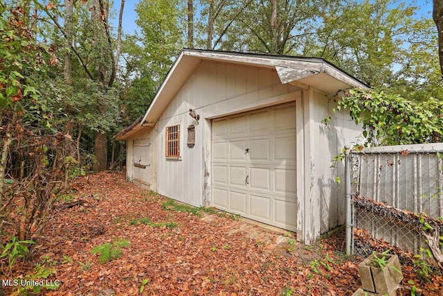 view of garage