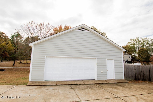 view of garage