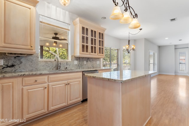 kitchen featuring tasteful backsplash, sink, and plenty of natural light