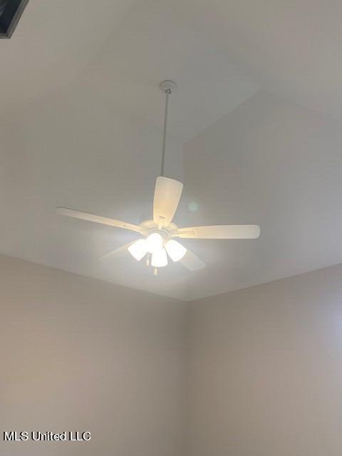 interior details with ceiling fan