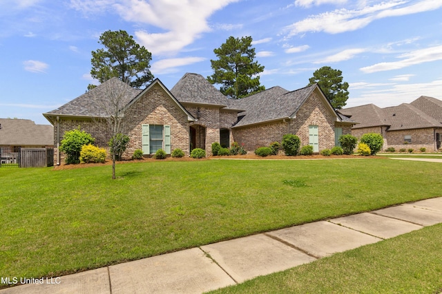 213 Wellington Way, Brandon, MS 39047 - french country home featuring brick siding and a shingled roof