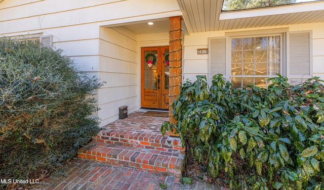 doorway to property with french doors