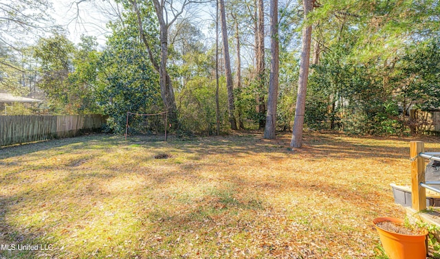 view of yard with fence