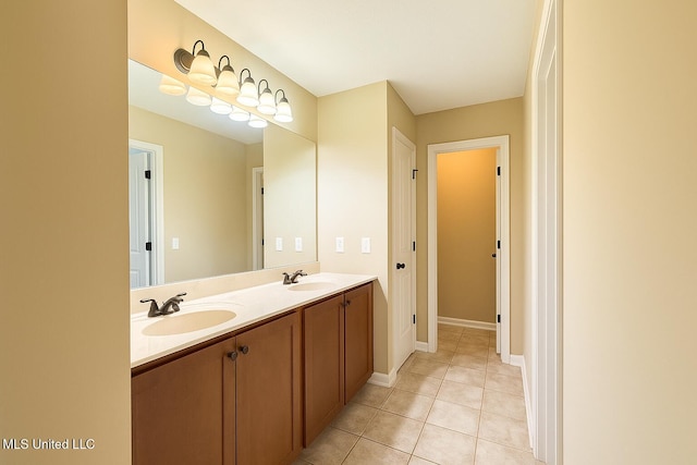 1177 Chestnut Dr, Southaven, MS 38671 - bathroom with double vanity and tile patterned flooring