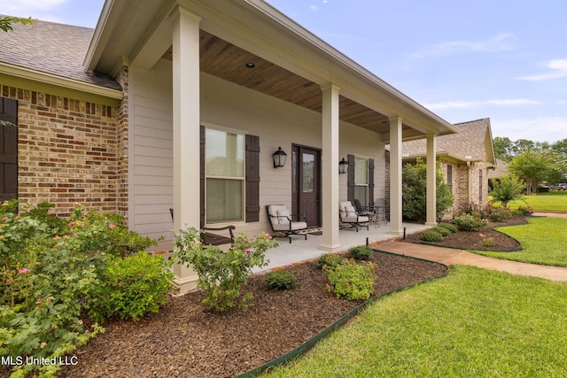 705 Brookwood Cir, Brandon, MS 39042 - covered porch featuring a yard