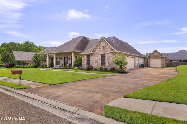 705 Brookwood Cir, Brandon, MS 39042 - view of front of house with a garage, brick siding, a front lawn, driveway, and roof with shingles