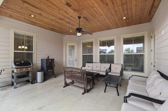 705 Brookwood Cir, Brandon, MS 39042 - view of patio / terrace featuring an outdoor hangout area, ceiling fan, and a grill