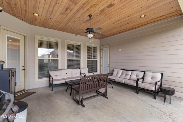 705 Brookwood Cir, Brandon, MS 39042 - view of patio / terrace featuring an outdoor living space and ceiling fan
