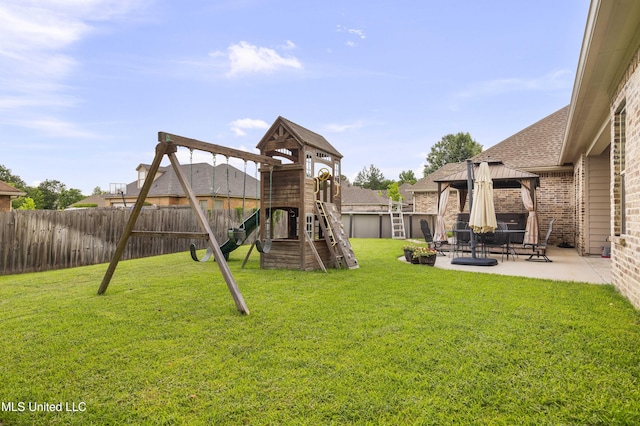 705 Brookwood Cir, Brandon, MS 39042 - view of yard featuring a playground, a gazebo, and a patio area