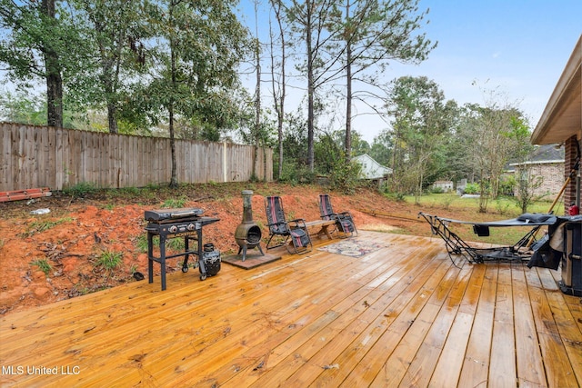 view of wooden deck